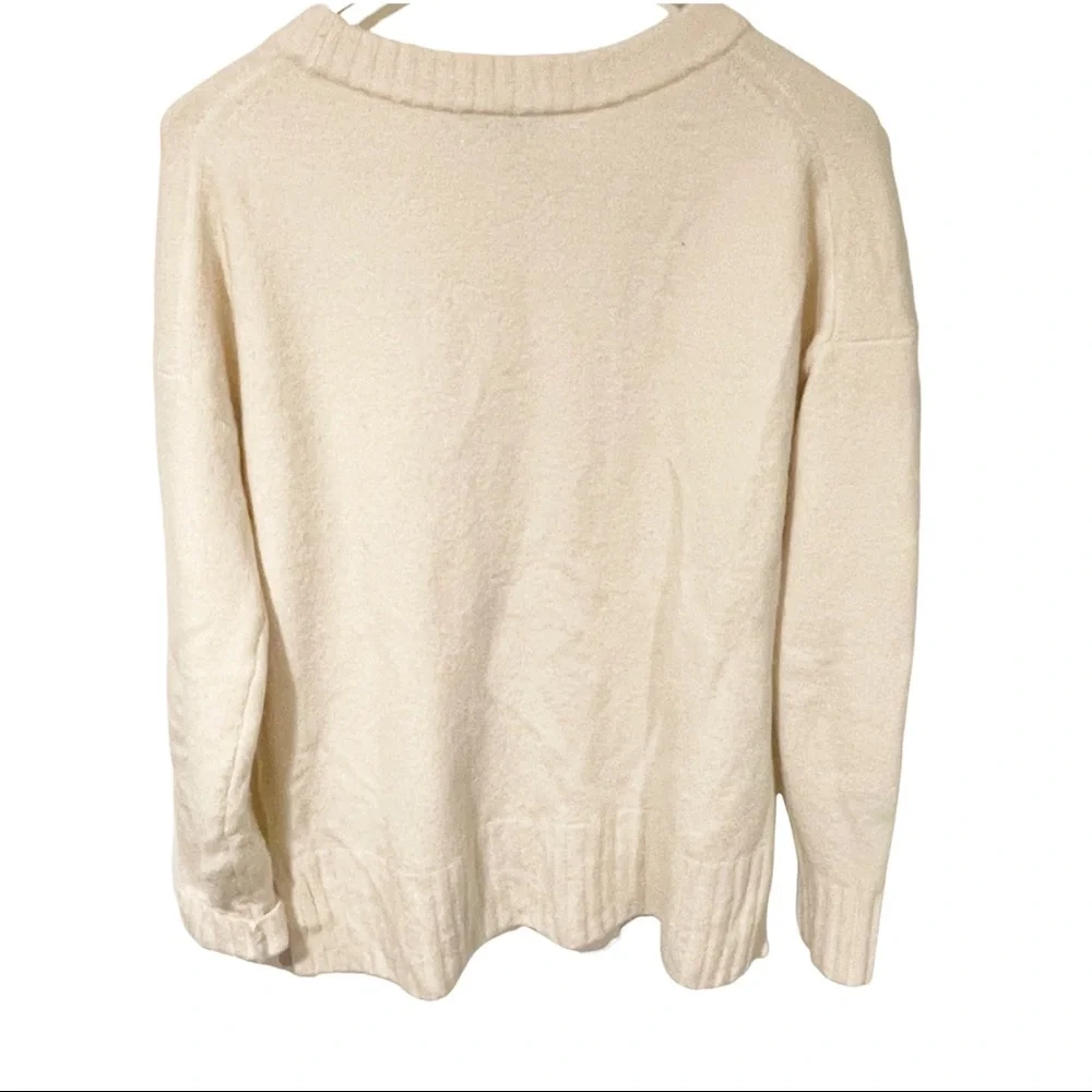 J. Crew Size XS Oversize Cream Wool‎ Alpaca Crewneck Long Sleeve Sweater